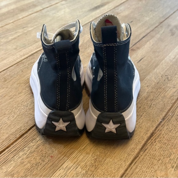 Converse Run Star Hike Hi Womens Sz Mens 6 Wos 7.5 Black White Platform Shoe - Picture 5 of 10